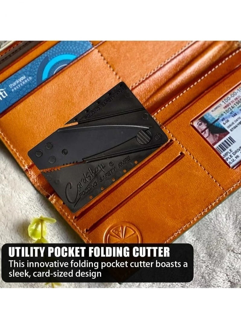 Credit Card Folding Fruit Knife Black - Image 4